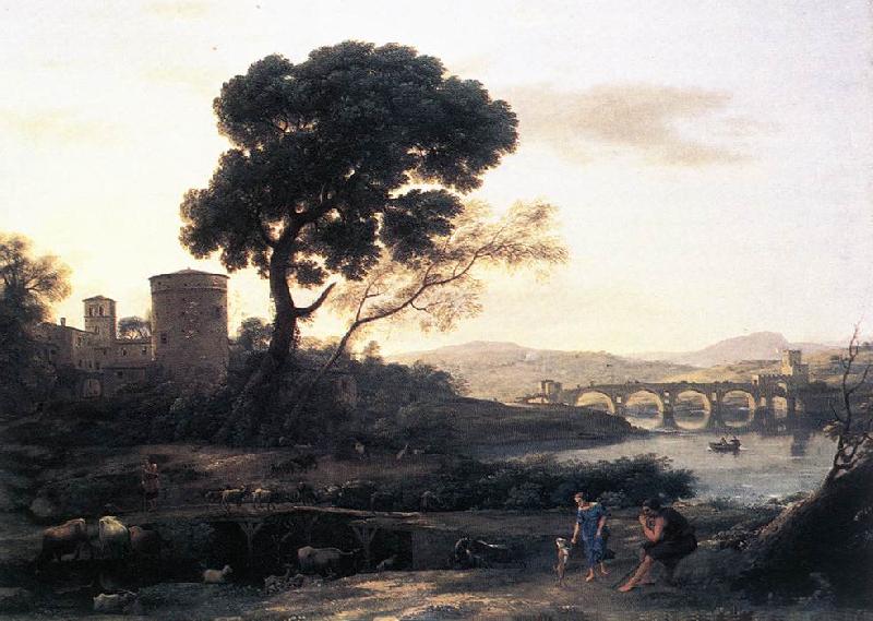 Claude Lorrain Landscape with Shepherds   The Pont Molle fgh France oil painting art